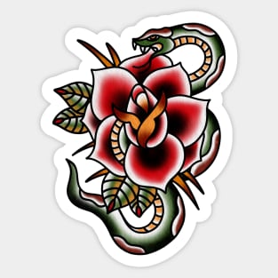 Traditional Snake and Flower Piece Sticker